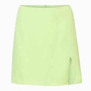 Aritzia Sunday Best Lime Green Mini Skirt with Side Slit